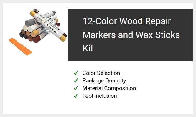 12-Color Wood Repair Markers and Wax Sticks Kit