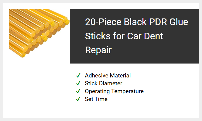 20-Piece Black PDR Glue Sticks for Car Dent Repair