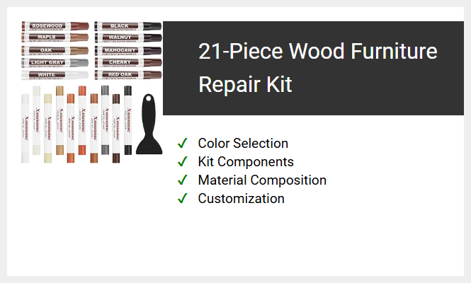 21-Piece Wood Furniture Repair Kit