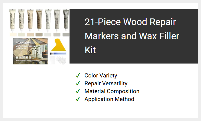 21-Piece Wood Repair Markers and Wax Filler Kit