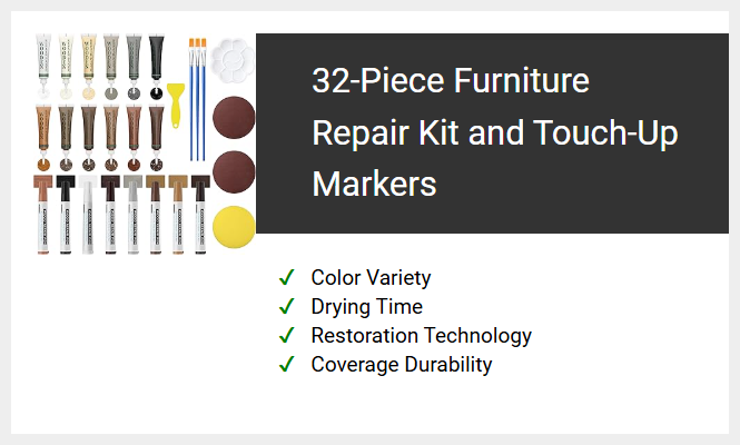 32-Piece Furniture Repair Kit and Touch-Up Markers