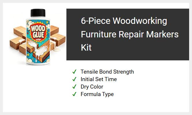 6-Piece Woodworking Furniture Repair Markers Kit
