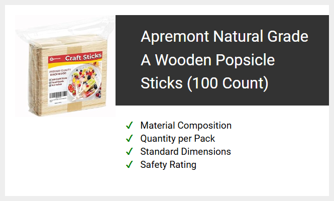 Apremont Natural Grade A Wooden Popsicle Sticks (100 Count)
