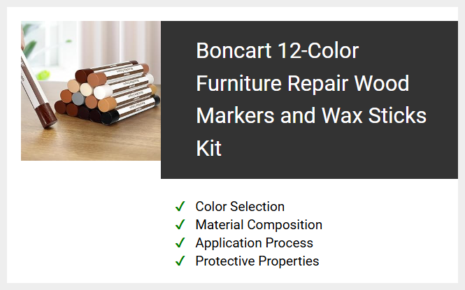 Boncart 12-Color Furniture Repair Wood Markers and Wax Sticks Kit
