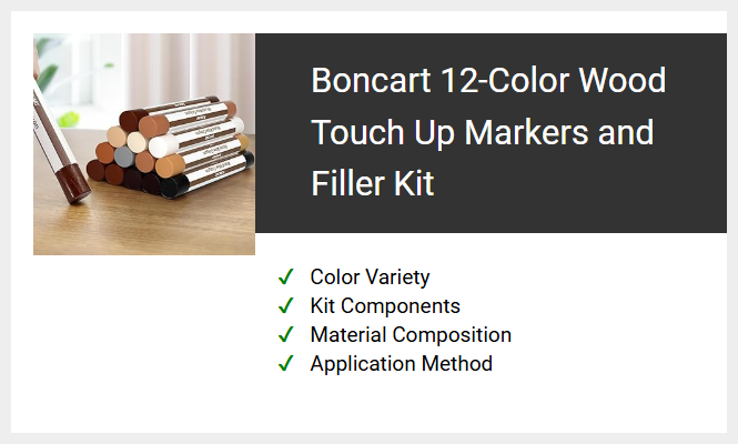 Boncart 12-Color Wood Touch Up Markers and Filler Kit
