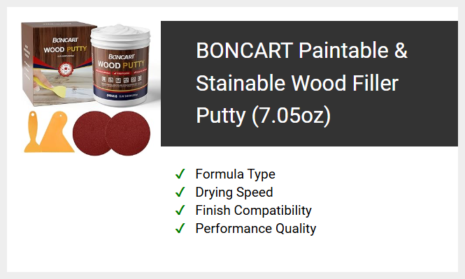 BONCART Paintable & Stainable Wood Filler Putty (7.05oz)
