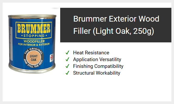 Brummer Exterior Wood Filler (Light Oak, 250g)