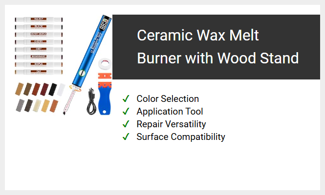 Ceramic Wax Melt Burner with Wood Stand