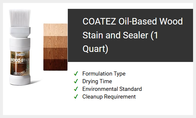 COATEZ Oil-Based Wood Stain and Sealer (1 Quart)