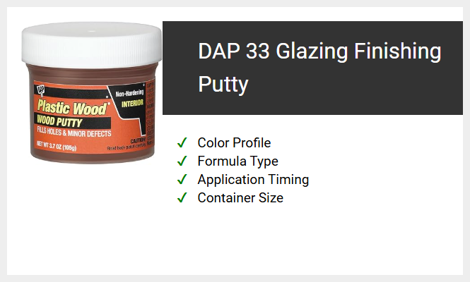 DAP 33 Glazing Finishing Putty