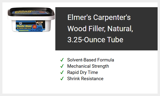 Elmer's Carpenter's Wood Filler, Natural, 3.25-Ounce Tube
