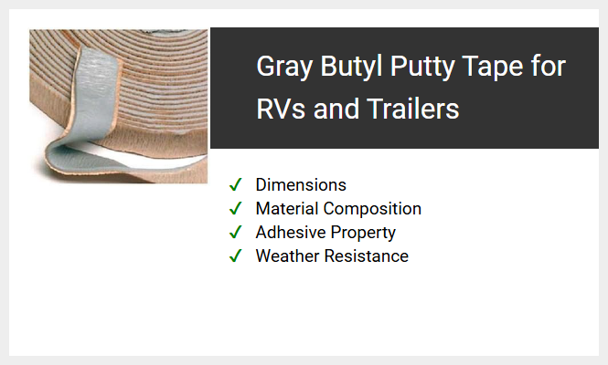 Gray Butyl Putty Tape for RVs and Trailers