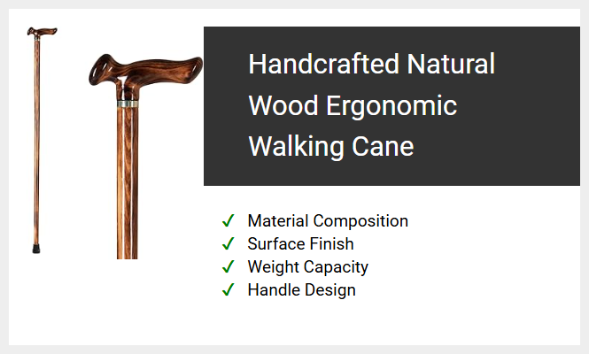 Handcrafted Natural Wood Ergonomic Walking Cane