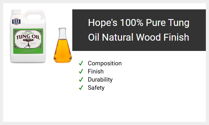 Hope's 100% Pure Tung Oil Natural Wood Finish