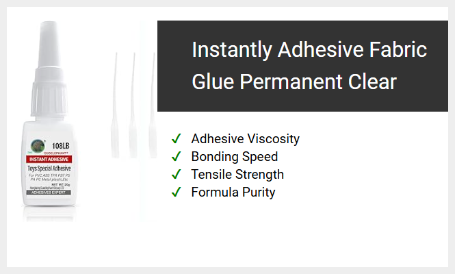 Instantly Adhesive Fabric Glue Permanent Clear