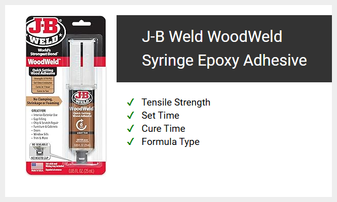 J-B Weld WoodWeld Syringe Epoxy Adhesive