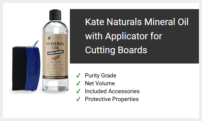 Kate Naturals Mineral Oil with Applicator for Cutting Boards