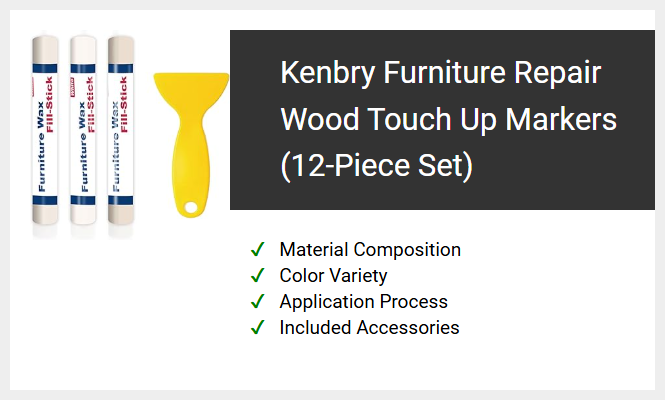 Kenbry Furniture Repair Wood Touch Up Markers (12-Piece Set)