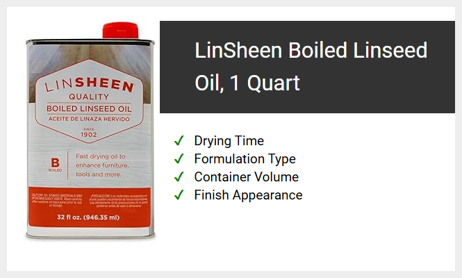 LinSheen Boiled Linseed Oil, 1 Quart