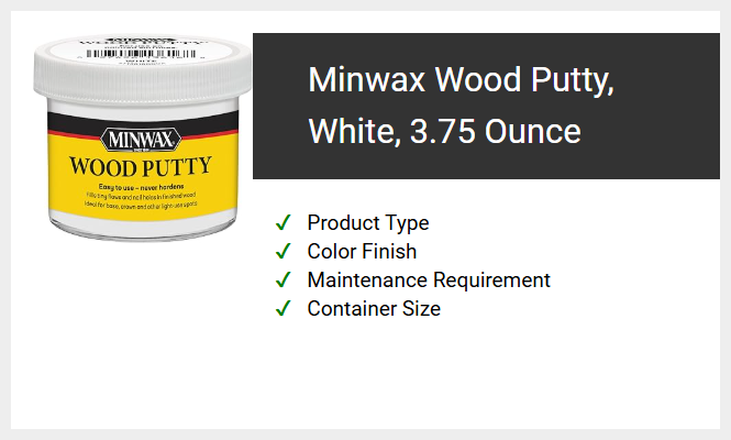 Minwax Wood Putty, White, 3.75 Ounce