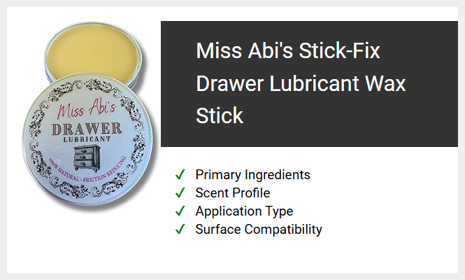 Miss Abi's Stick-Fix Drawer Lubricant Wax Stick