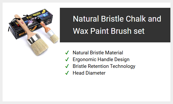 Natural Bristle Chalk and Wax Paint Brush set