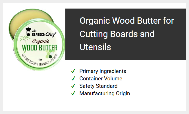 Organic Wood Butter for Cutting Boards and Utensils