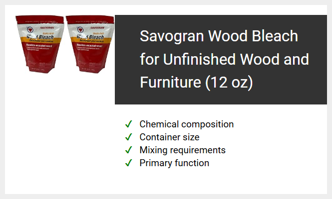 Savogran Wood Bleach for Unfinished Wood and Furniture (12 oz)
