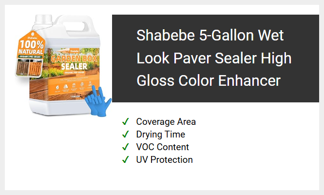 Shabebe 5-Gallon Wet Look Paver Sealer High Gloss Color Enhancer