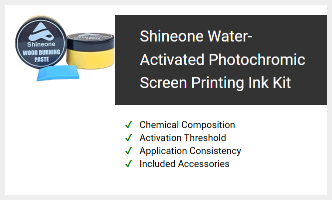 Shineone Water-Activated Photochromic Screen Printing Ink Kit