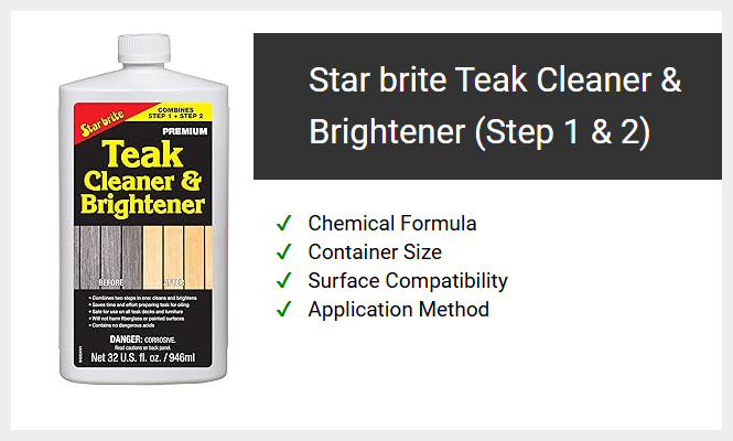 Star brite Teak Cleaner & Brightener (Step 1 & 2)