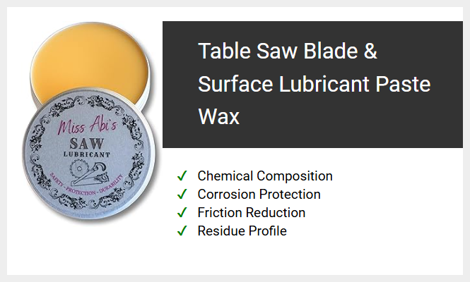 Table Saw Blade & Surface Lubricant Paste Wax