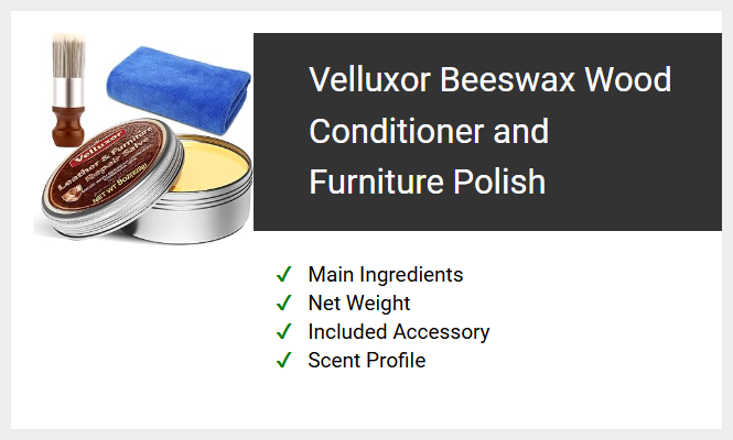 Velluxor Beeswax Wood Conditioner and Furniture Polish