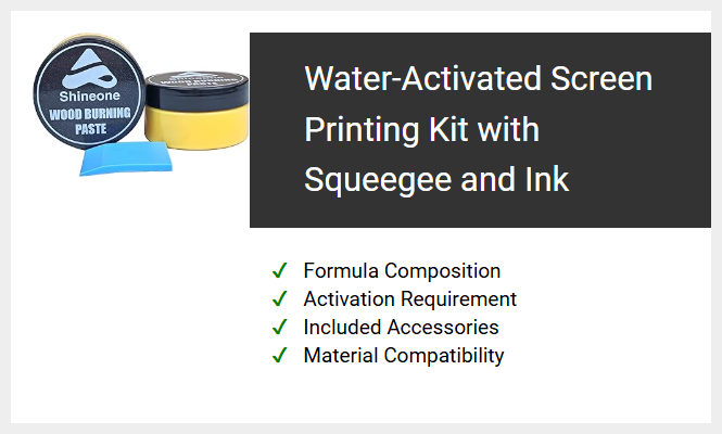 Water-Activated Screen Printing Kit with Squeegee and Ink