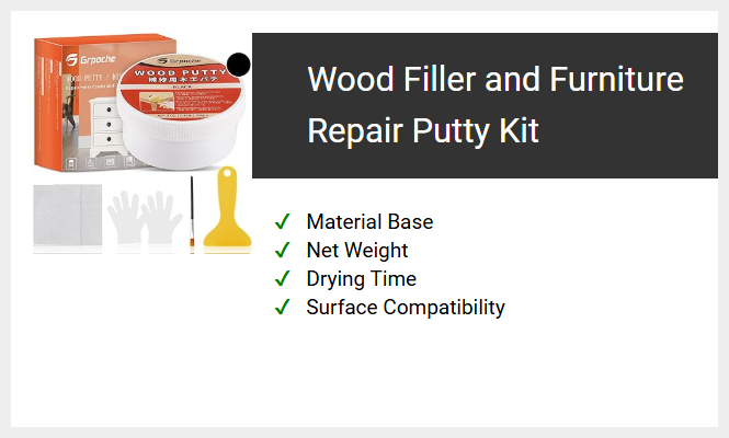Wood Filler and Furniture Repair Putty Kit