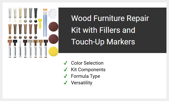 Wood Furniture Repair Kit with Fillers and Touch-Up Markers
