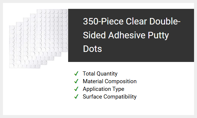 350-Piece Clear Double-Sided Adhesive Putty Dots