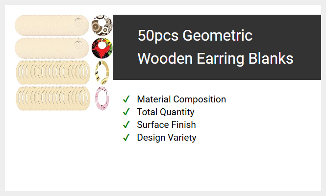 50pcs Geometric Wooden Earring Blanks