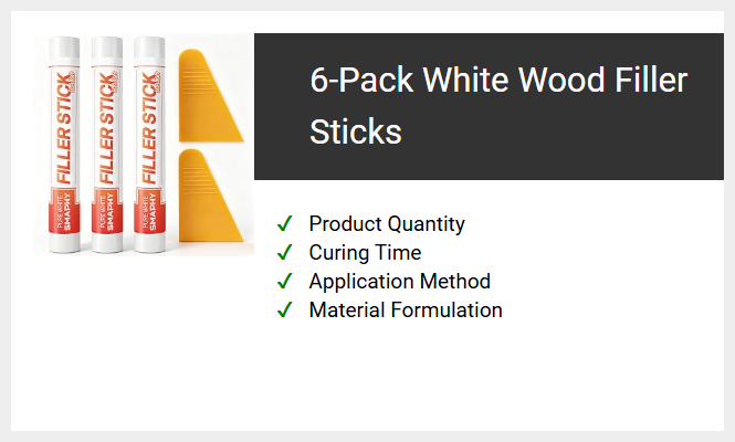 6-Pack White Wood Filler Sticks