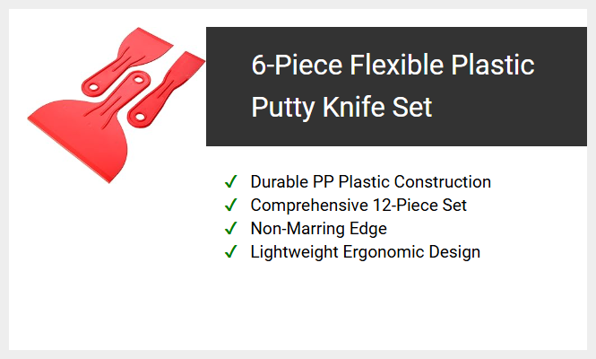 6-Piece Flexible Plastic Putty Knife Set