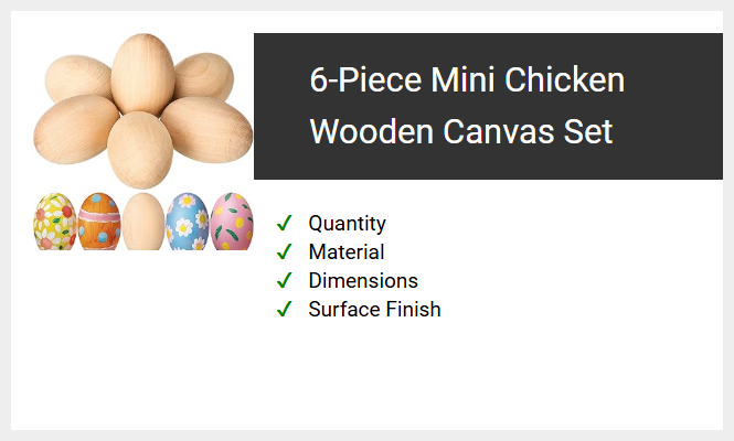 6-Piece Mini Chicken Wooden Canvas Set