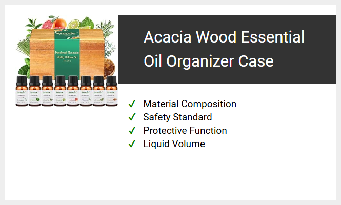 Acacia Wood Essential Oil Organizer Case