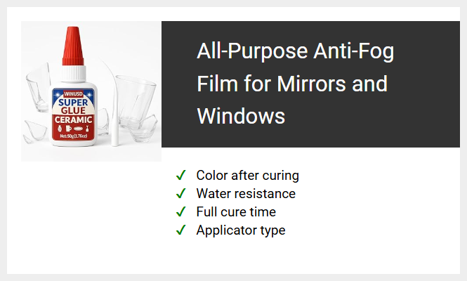 All-Purpose Anti-Fog Film for Mirrors and Windows