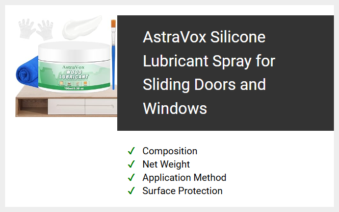 AstraVox Silicone Lubricant Spray for Sliding Doors and Windows