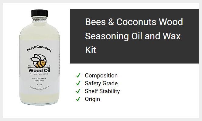 Bees & Coconuts Wood Seasoning Oil and Wax Kit