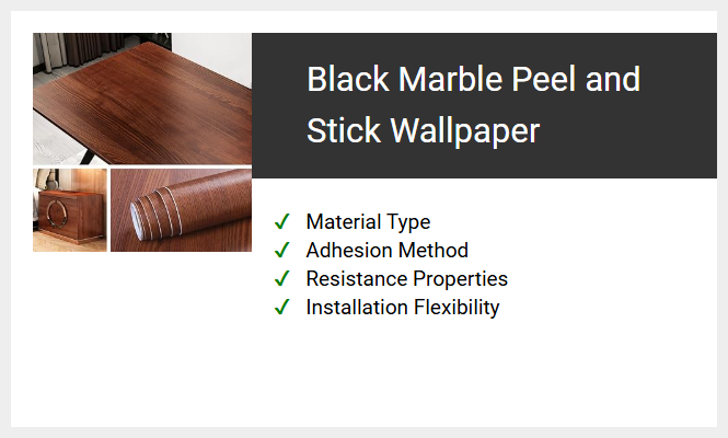 Black Marble Peel and Stick Wallpaper