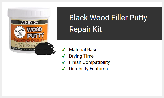 Black Wood Filler Putty Repair Kit