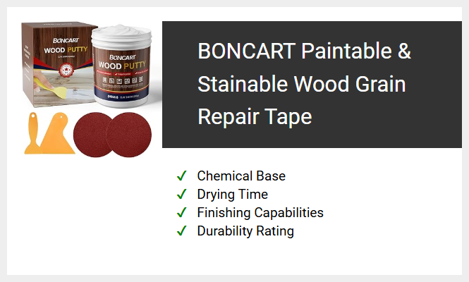 BONCART Paintable & Stainable Wood Grain Repair Tape