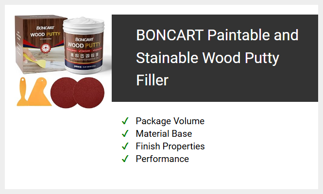 BONCART Paintable and Stainable Wood Putty Filler