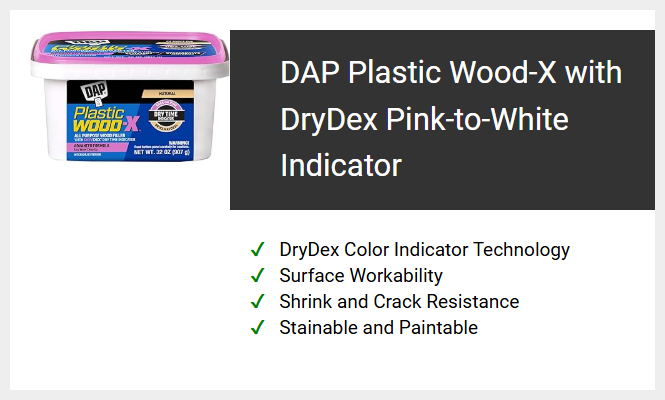 DAP Plastic Wood-X with DryDex Pink-to-White Indicator